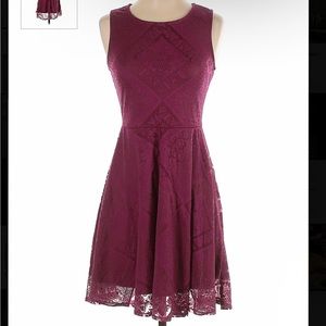 Xhilaration A-Line Dress, Burgundy, Size L